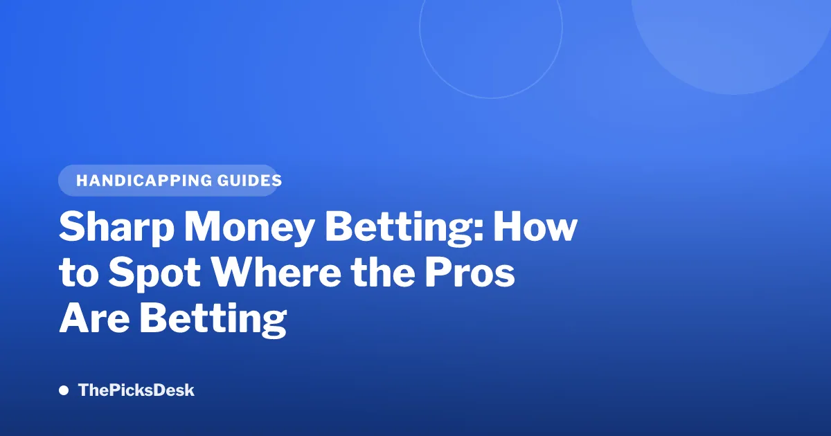 Sharp Money Betting: How to Spot Where the Pros Are Betting