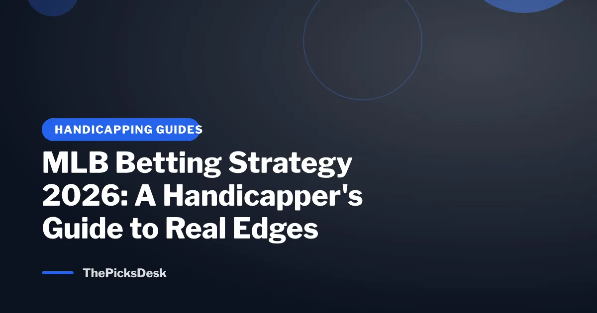 MLB Betting Strategy 2026: A Handicapper's Guide to Real Edges